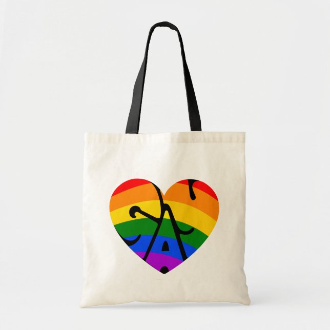 Gay Heart Tote Bag (Front)