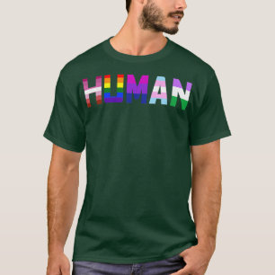 Gay HUMAN Flag LGBT Pride Month Transgender Ally T T-Shirt