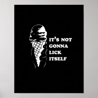 Gay Humour lick itself reverse (Pickup Line) Poster