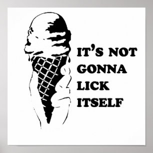 Gay Humour lick itself reverse .png Poster