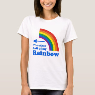 Gay humour rainbow half left plain T-Shirt