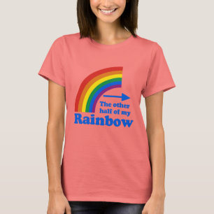 Gay Humour rainbow half right plain T-Shirt