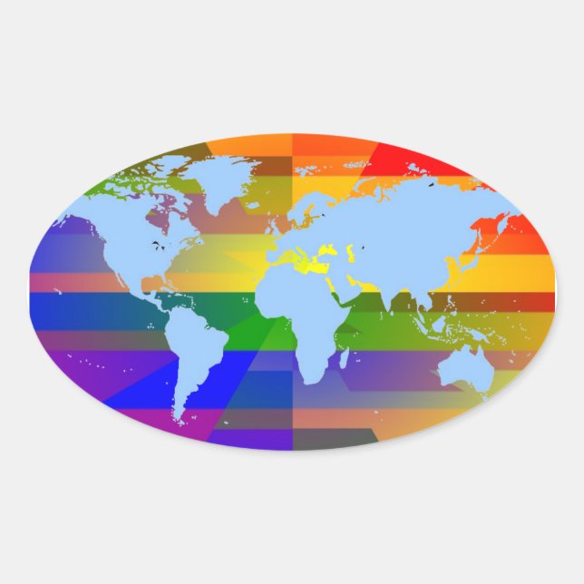 "Gay I Am"  World Map Stickers (Front)