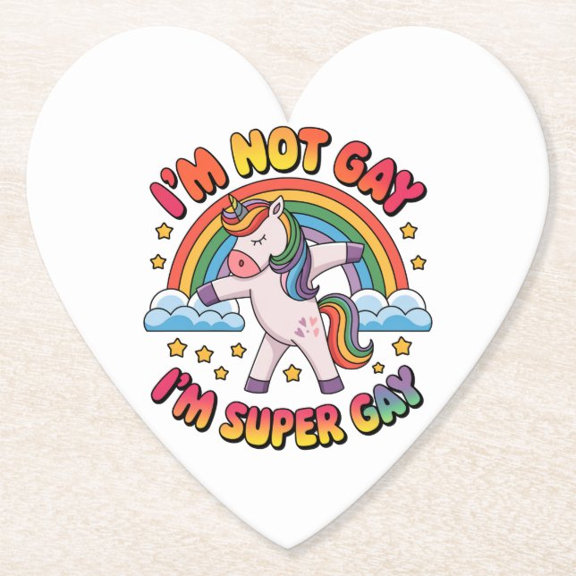 Gay Im Super Gay Sublimation-60681 Tri-Blend Shir Paper Coaster (Front)