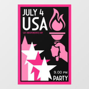 Gay Independence Day Window Cling