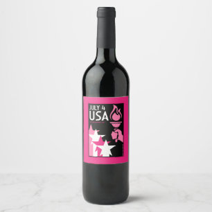 Gay Independence Day Wine Label