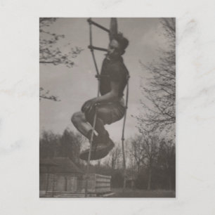 Gay interest cute young athlete fooling around postcard