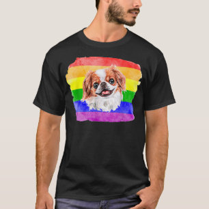 Gay Japanese Chin Dog Lover LGBTQ Pride Stuff Teen T-Shirt