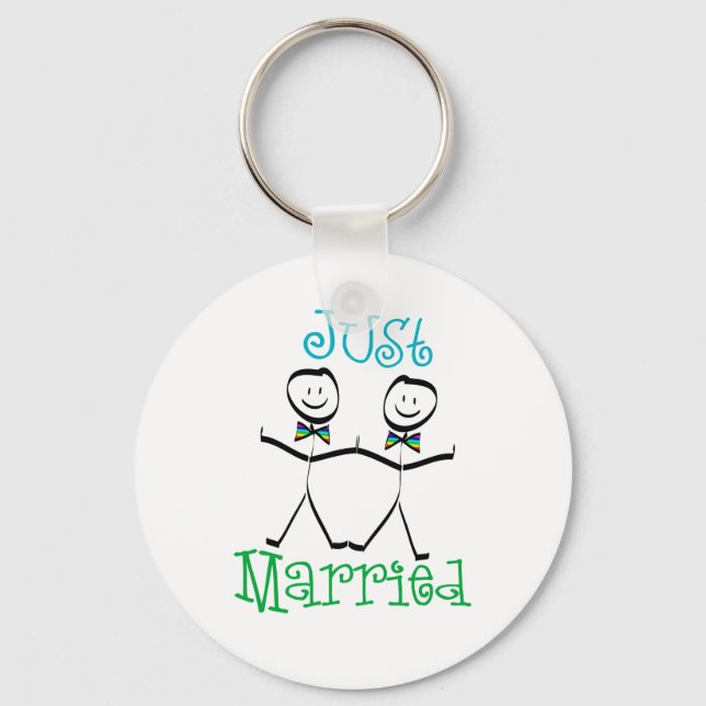 Gay Just Married Favours Key Ring (Front)