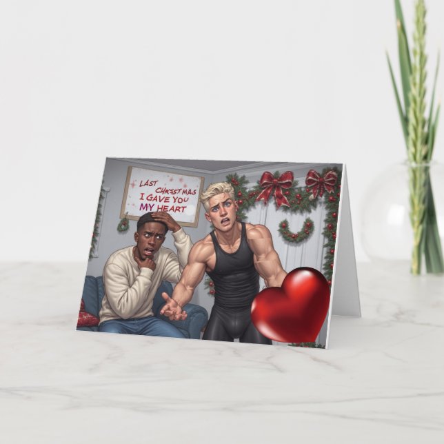 Gay "Last Christmas" Funny Christmas Card! Card (Front)