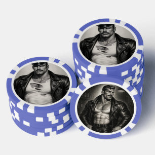 Gay Leather Daddy 1940s Biker Poker Chips – Double