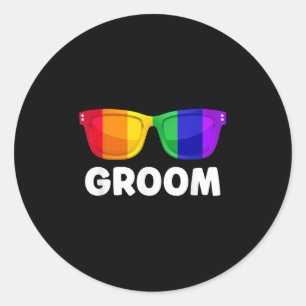 Gay Lesbian Bachelor Party Groom Wedding Tee Lgbt Classic Round Sticker