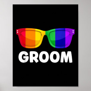Gay Lesbian Bachelor Party Groom Wedding Tee Lgbt Poster