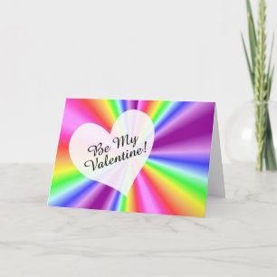 Gay / Lesbian Be My Valentine Rainbow Card