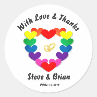 Gay Lesbian Custom Wedding Favour Round Stickers