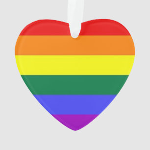 Gay Lesbian LGBT Rainbow Pride Flag Ornament