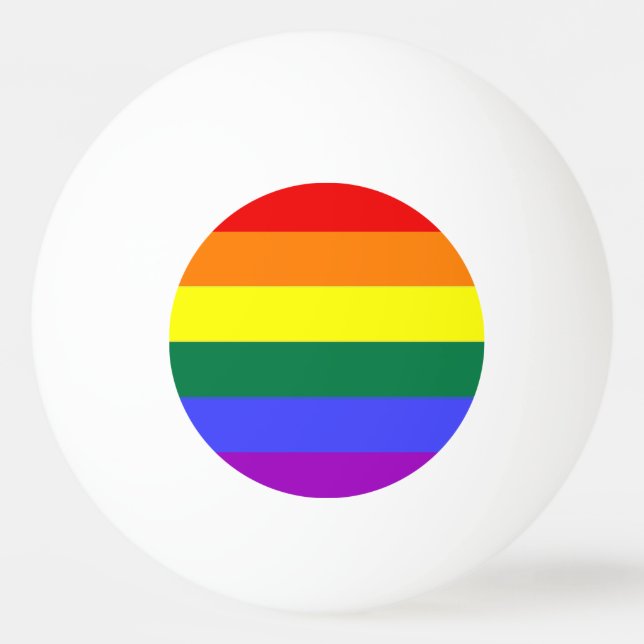 Gay Lesbian LGBT Rainbow Pride Flag Ping Pong Ball (Back)