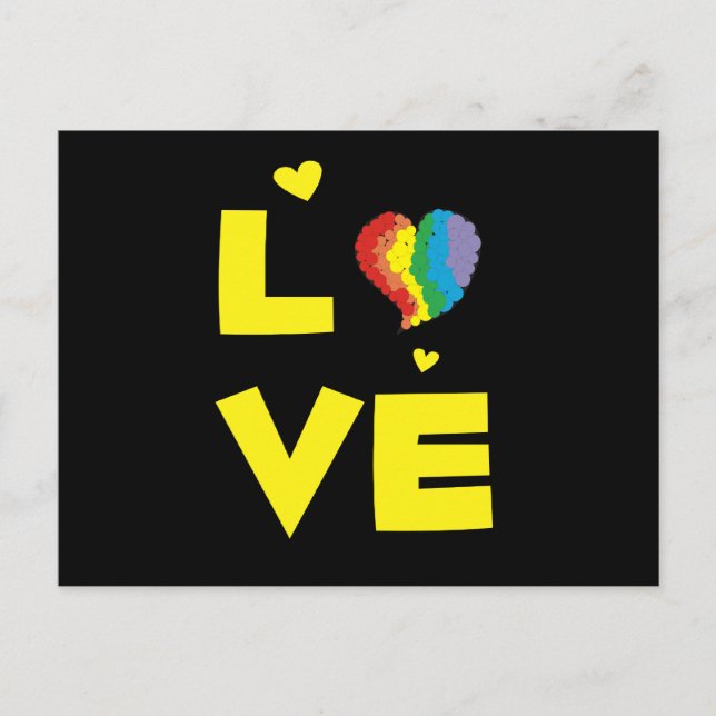 Gay Lesbian "Love" Pride Heart Gifts Postcard (Front)
