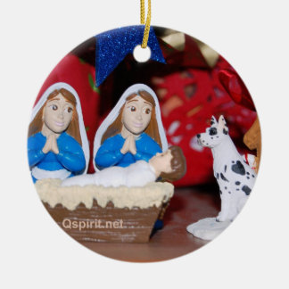 Gay / Lesbian Nativity: 2-Sided Christmas ornament