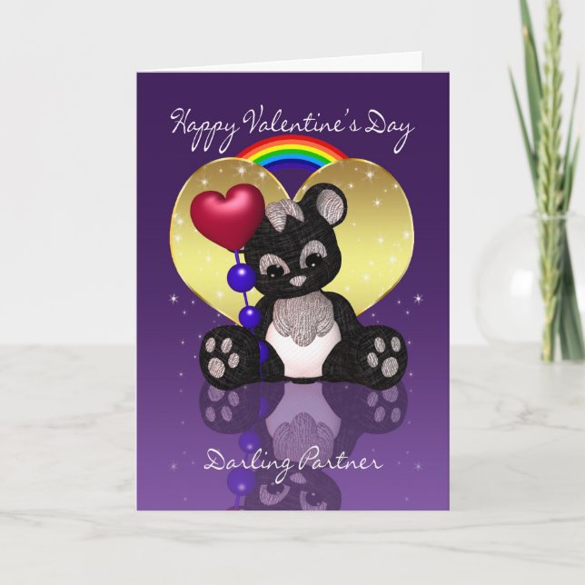 Gay / Lesbian Partner Valentine's Day Card - Cute (Front)