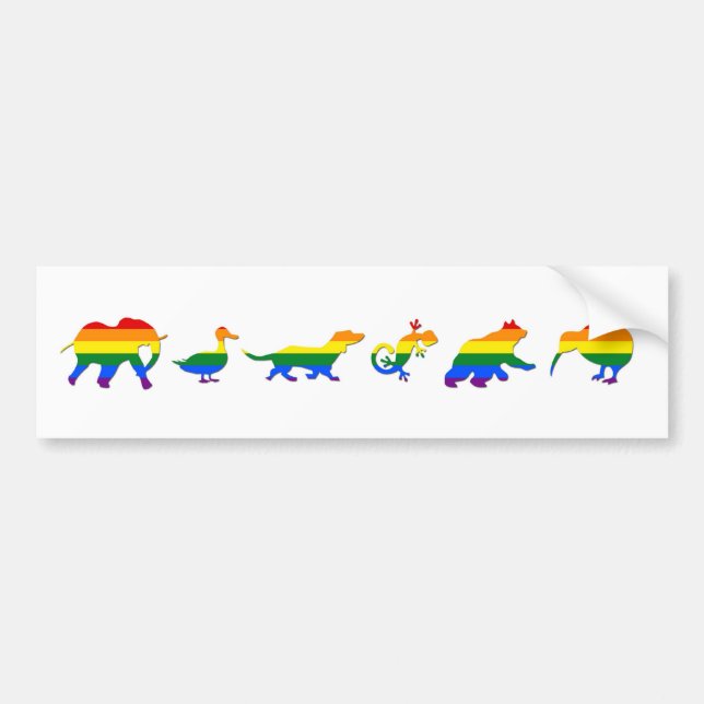 Gay & Lesbian Pride Animal Lovers Bumper Sticker (Front)