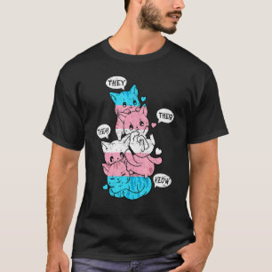 Gay Lesbian Pride Cat   Lgbt   Cats Pile Transgend T-Shirt