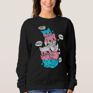 Gay Lesbian Pride Cat  Lgbt  Cats Pile Transgender Sweatshirt