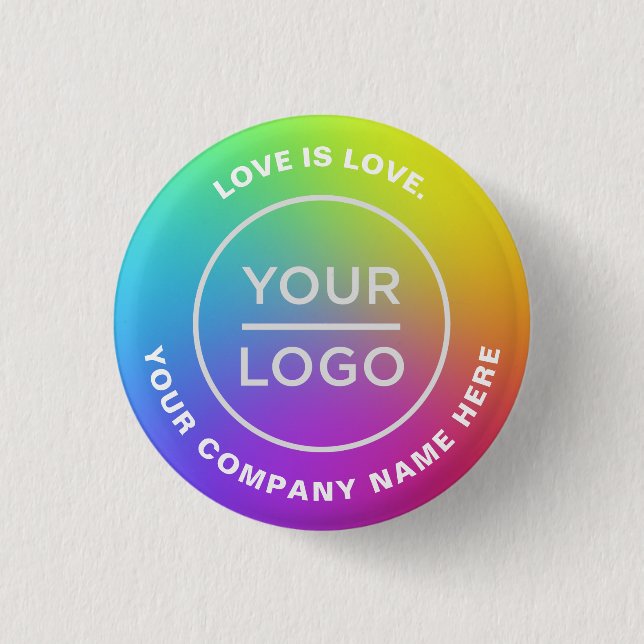 Gay Lesbian Pride Rainbow Flag Your Business Logo 3 Cm Round Badge (Front)