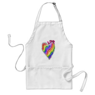 Gay Lesbian Rainbow Heart "Love" Standard Apron