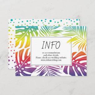 Gay, lesbian rainbow leaves confetti wedding enclosure card