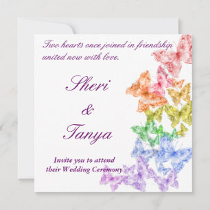 Gay Lesbian Rainbow Wedding Ceremony Invitation