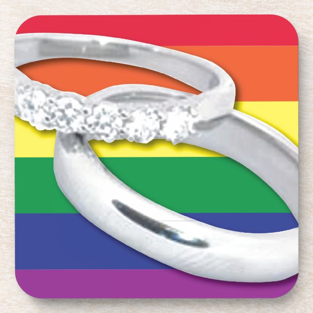 Gay Lesbian Wedding Coaster (Front)