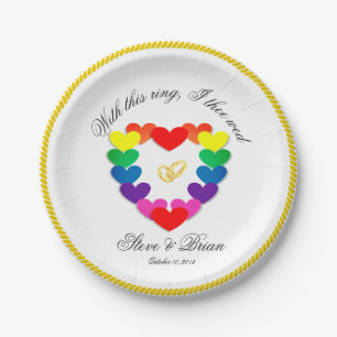 Gay Lesbian Wedding Party Custom Paper Plates