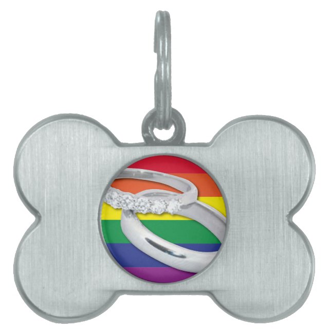 Gay Lesbian Wedding Pet Name Tag (Front)