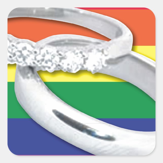 Gay Lesbian Wedding Square Sticker (Front)