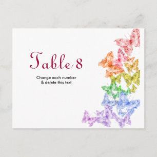 Gay Lesbian Wedding Table Cards numbers Postcard