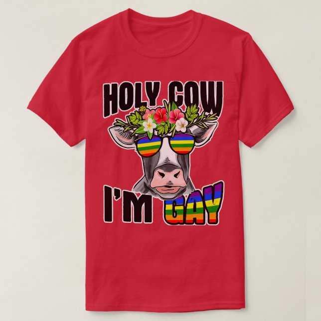 Gay Lgbt Cow Farmer Cow Animal Lover T-Shirt (Design Front)
