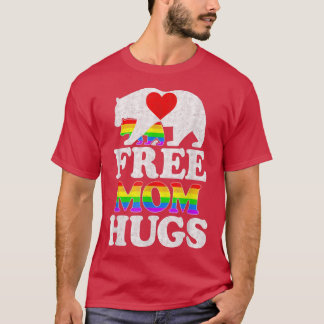 Gay LGBT Pride Mama Bear For Women Free Mum Hugs T-Shirt