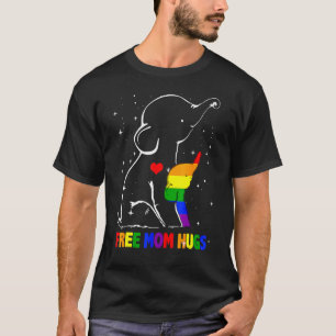 Gay Lgbt Pride Mum Elephant For Women Free Mum Hug T-Shirt