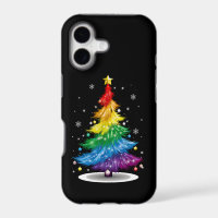Gay LGBT Pride Rainbow Christmas Tree Merry Xmas