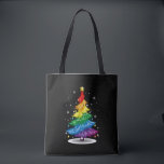 Gay LGBT Pride Rainbow Christmas Tree Merry Xmas Tote Bag<br><div class="desc">Gay LGBT Pride Rainbow Christmas Tree Merry Xmas</div>