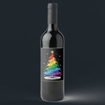 Gay LGBT Pride Rainbow Christmas Tree Merry Xmas Wine Label<br><div class="desc">Gay LGBT Pride Rainbow Christmas Tree Merry Xmas</div>