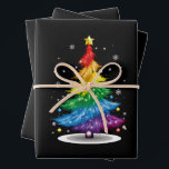 Gay LGBT Pride Rainbow Christmas Tree Merry Xmas Wrapping Paper Sheet<br><div class="desc">Gay LGBT Pride Rainbow Christmas Tree Merry Xmas</div>