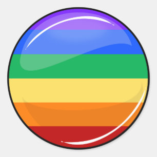 Gay Lgbt Pride Round Rainbow Flag Classic Round Sticker