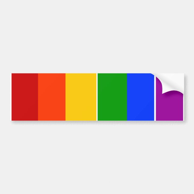 GAY LGBT RAINBOW BUMPER STICKER (Front)