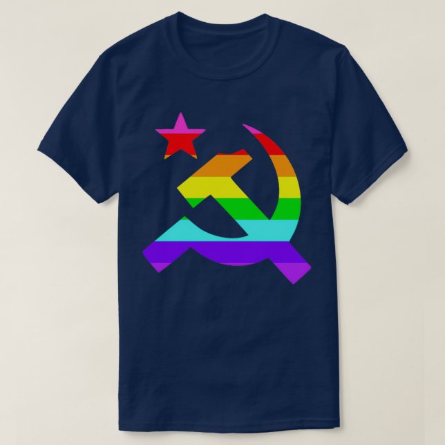 Gay LGBT Rainbow Communist T-Shirt (Design Front)