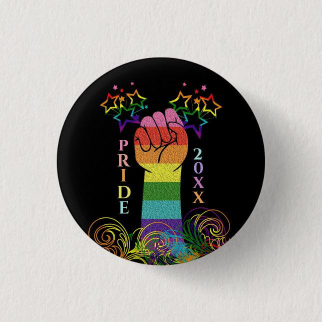 Gay LGBTQ Pride Month Rainbow Custom 3 Cm Round Badge (Front)