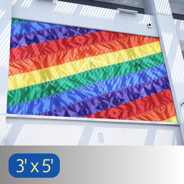Gay LGBTQ Rainbow Flag Rainbow Stripes Gay Party Banner (Creator Uploaded)