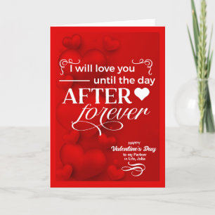 Gay Life Partner on Valentine's Day Red Hearts Holiday Card
