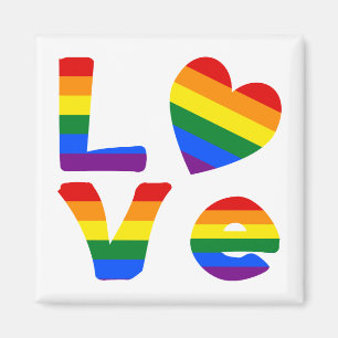 Gay Love Rainbow Magnet